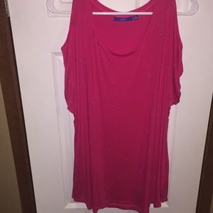 Open shoulder sparkle top